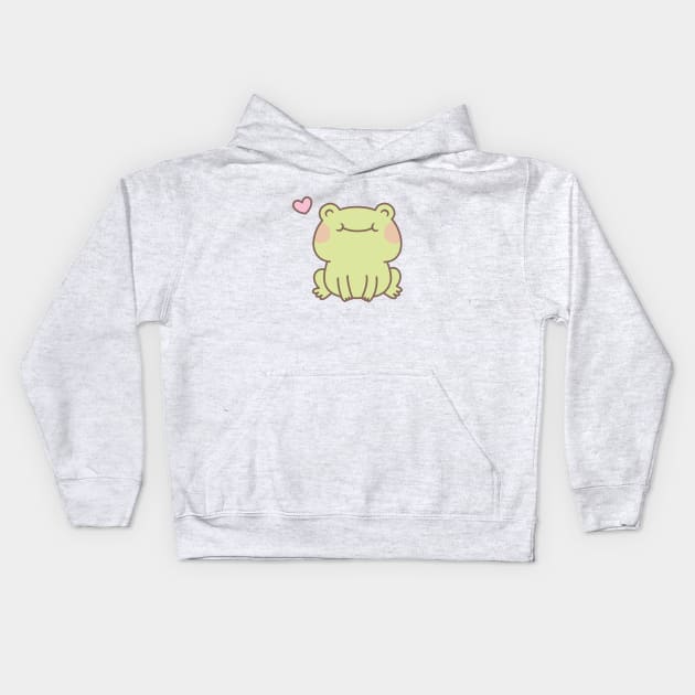 Cute Happy Little Frog Kids Hoodie by rustydoodle